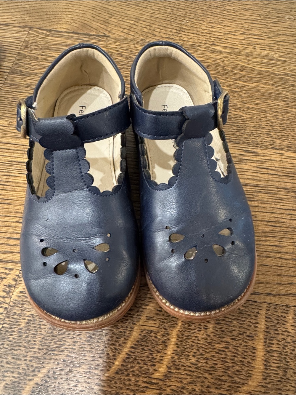 Kids Navy Mary Jane Leather Shoes t-strap uniform dress shoes